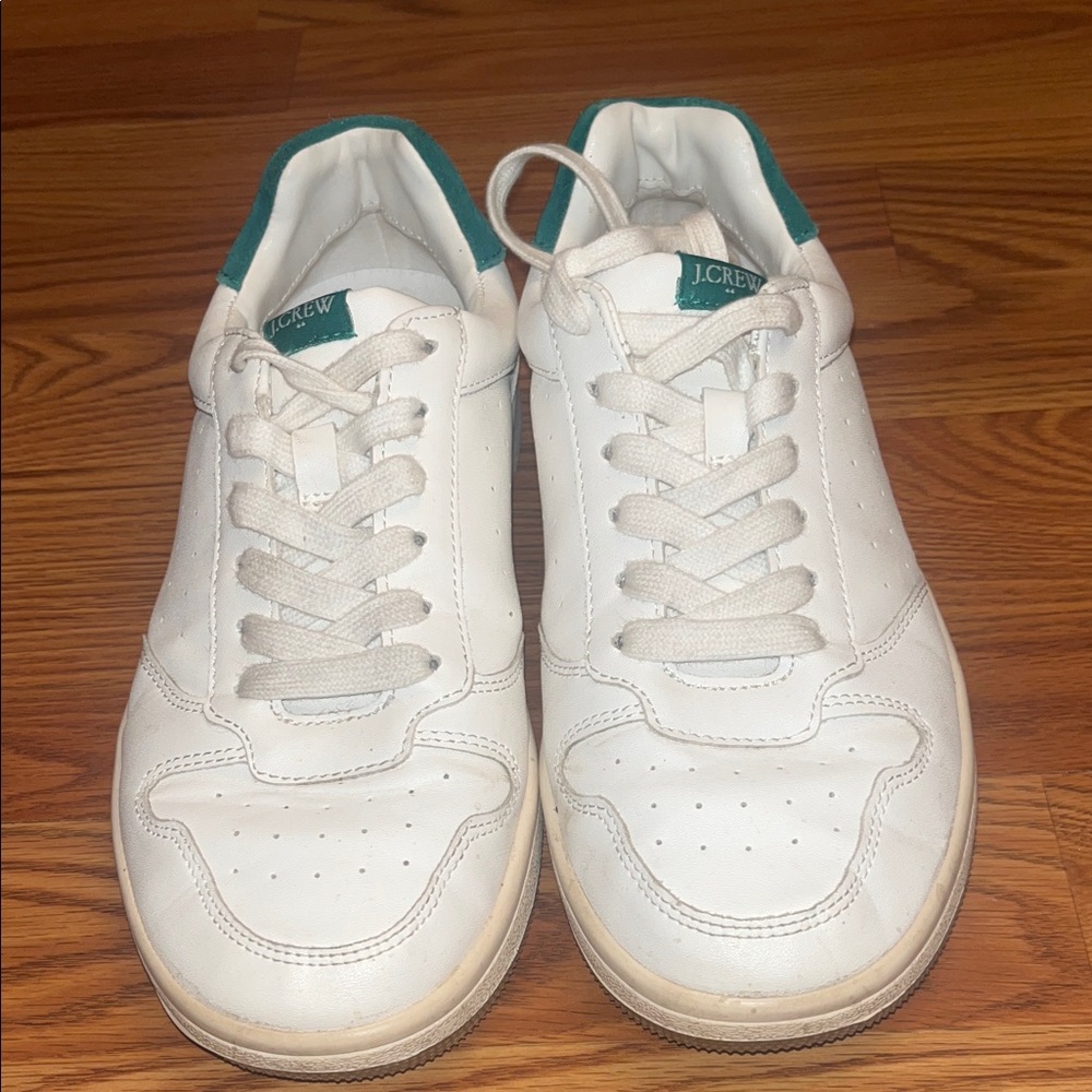 J.Crew White and Teal Casual Sneakers